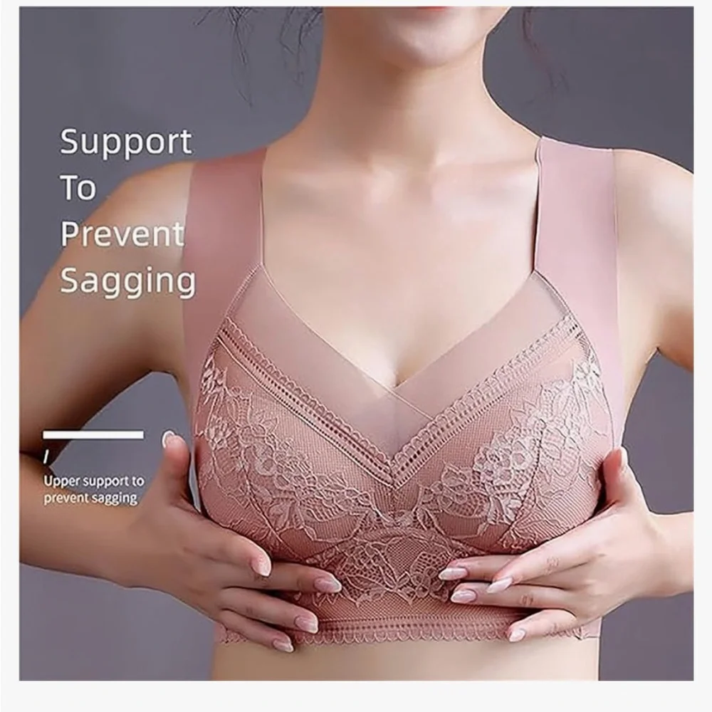 2 NWOT Seamless Lace Bras Sports, Solid Push Up Wireless Bras